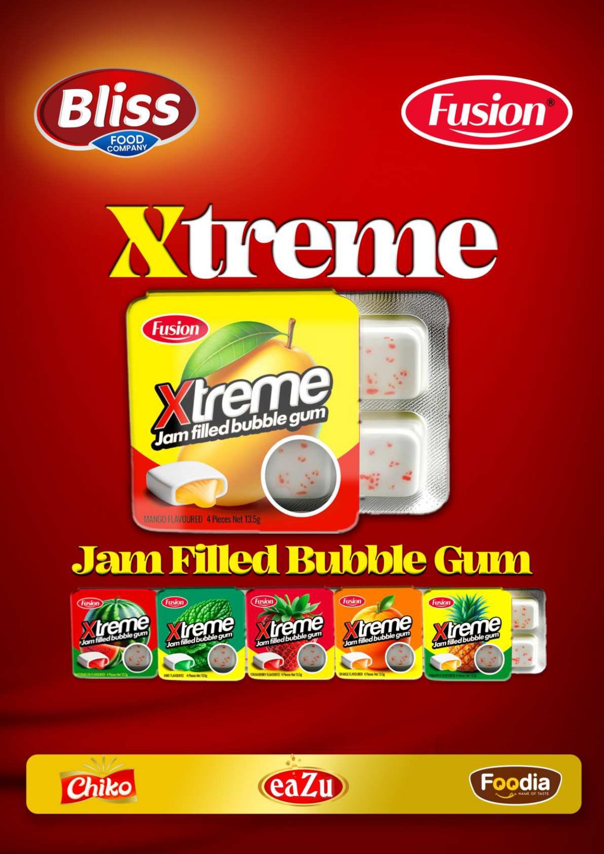 Xtreme Jam Filled Bubble Gum